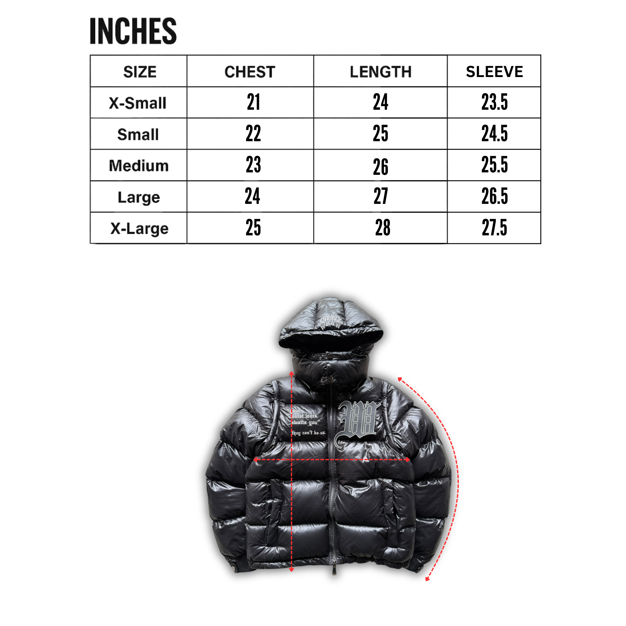 SHINY BLACK 3 IN 1 PUFFER