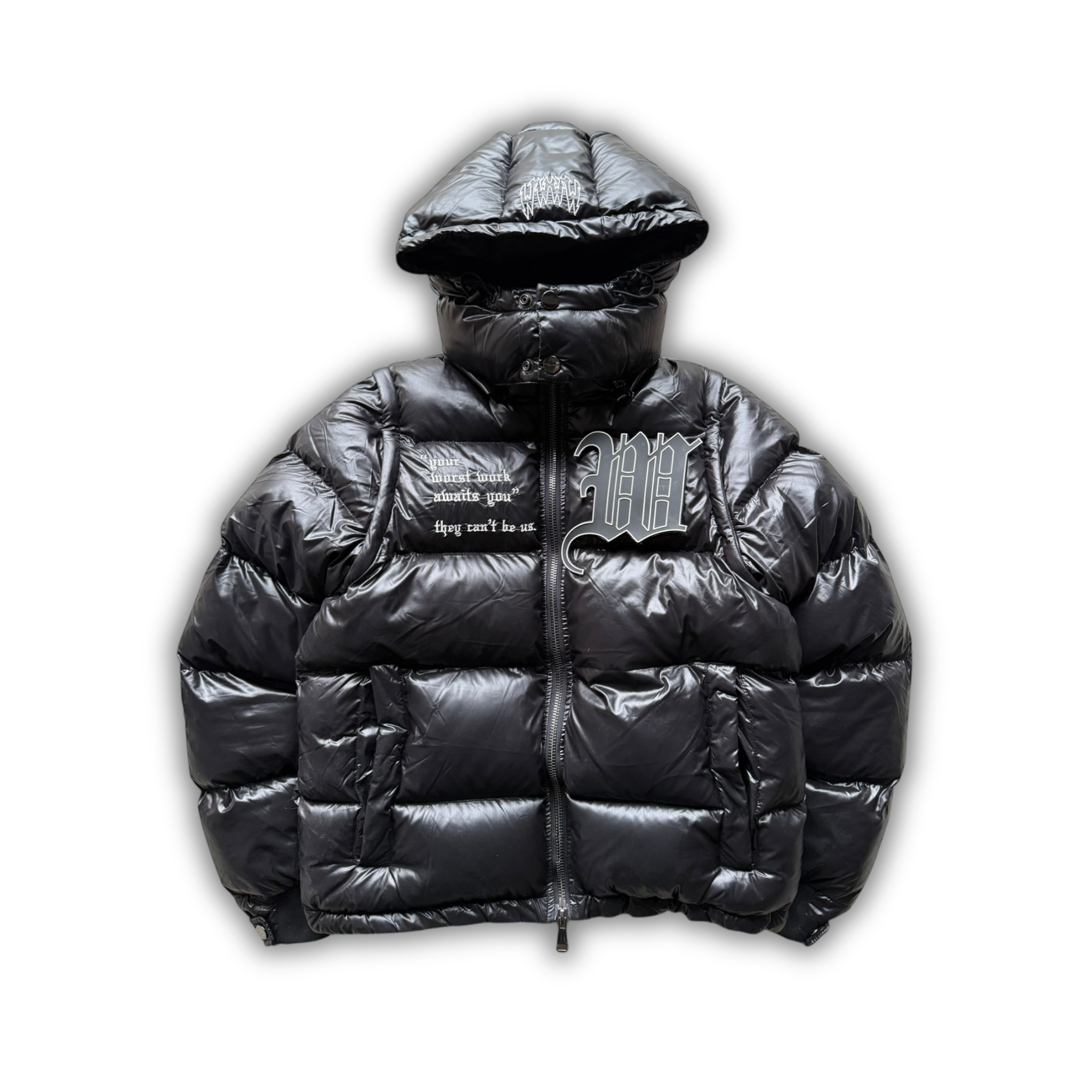 SHINY BLACK 3 IN 1 PUFFER