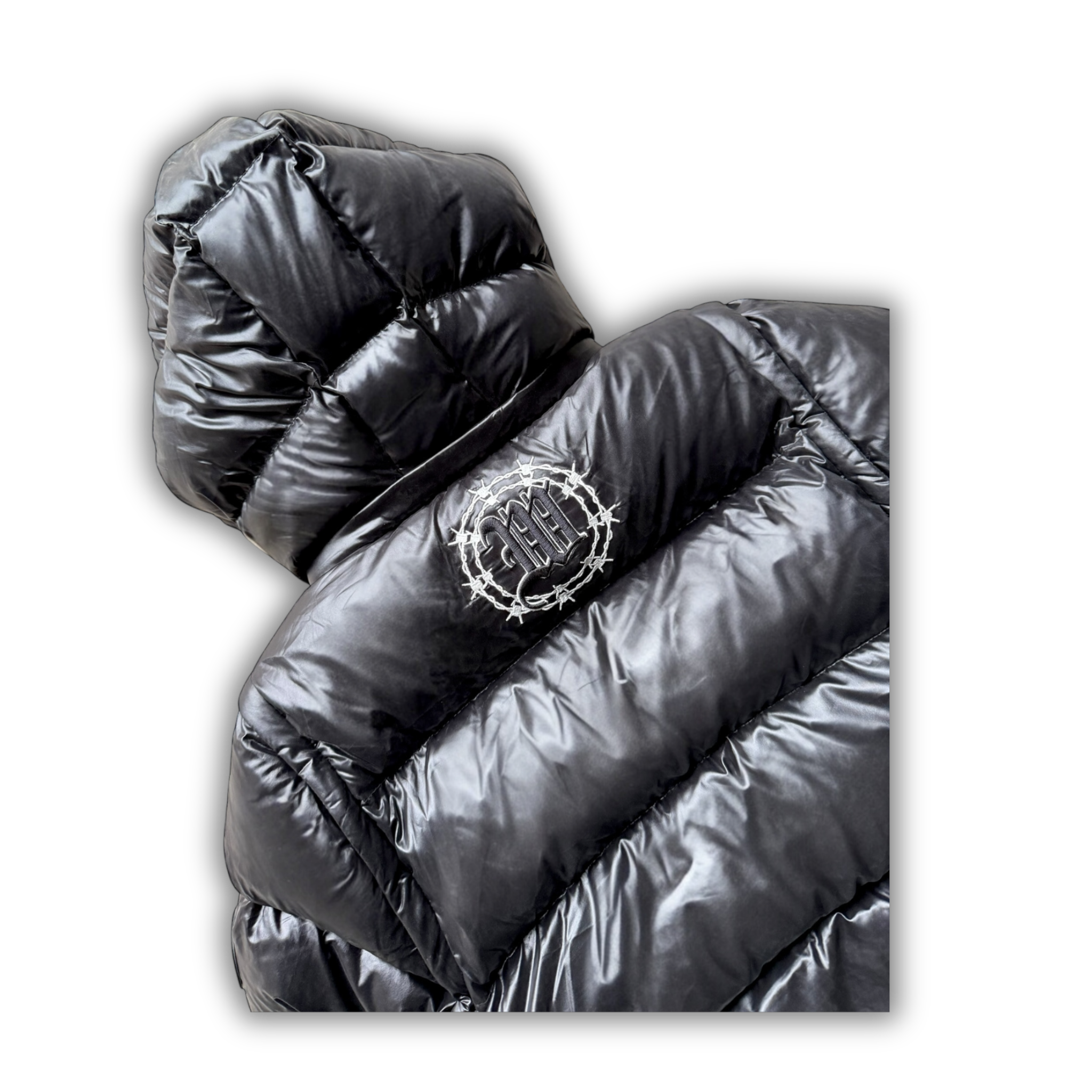 SHINY BLACK 3 IN 1 PUFFER