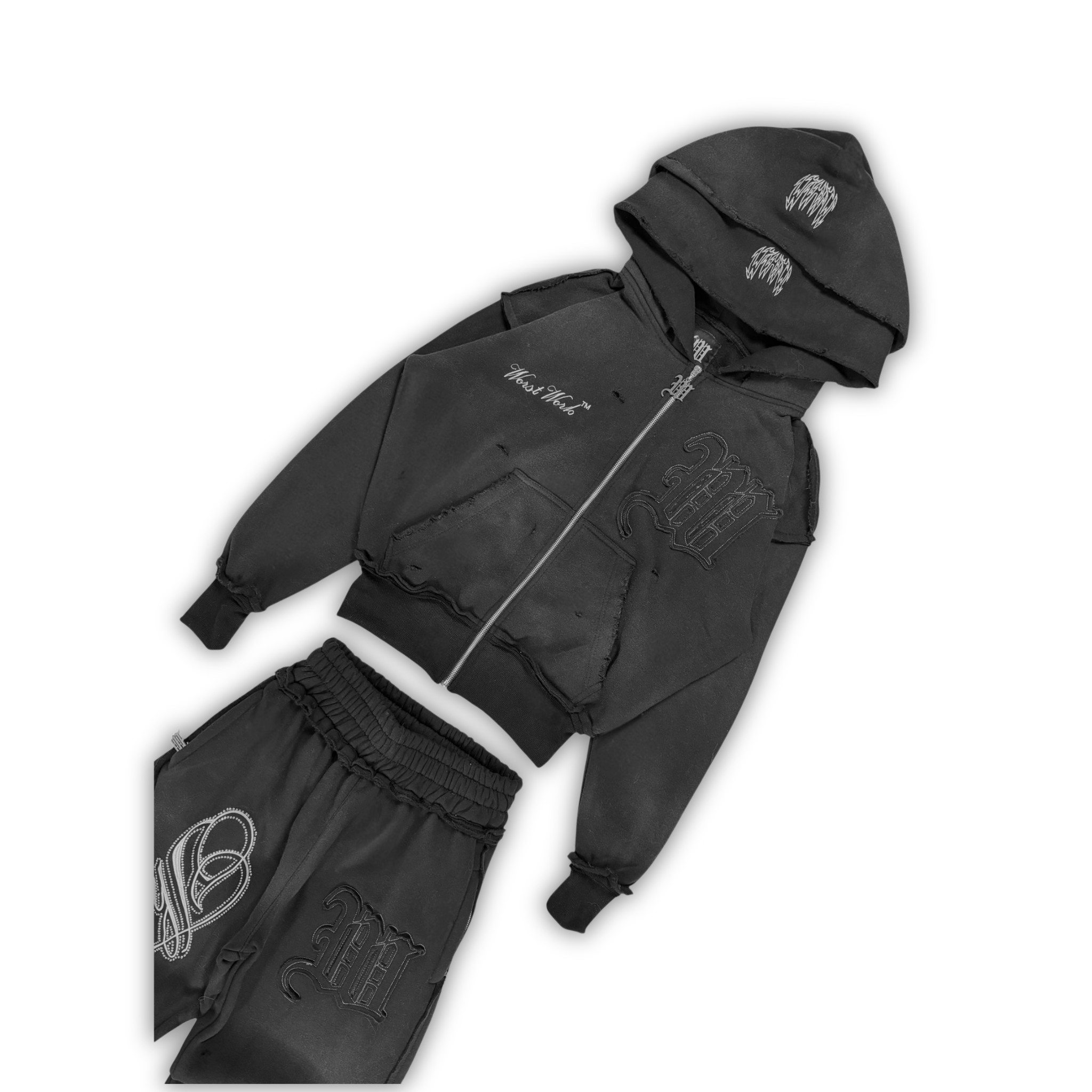 "ASPHALT" CRYSTALIZED SWEATSUIT