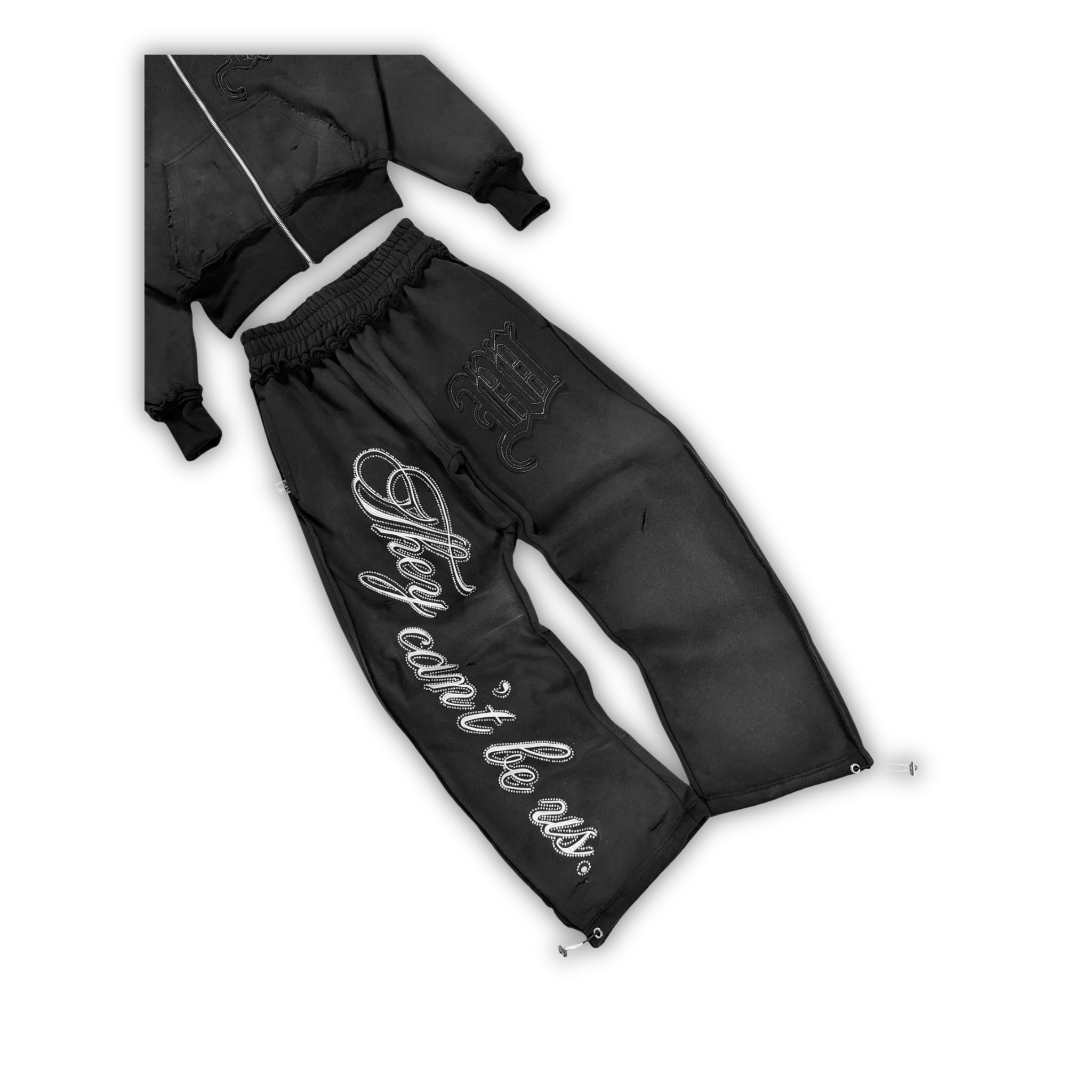 "ASPHALT" CRYSTALIZED SWEATSUIT