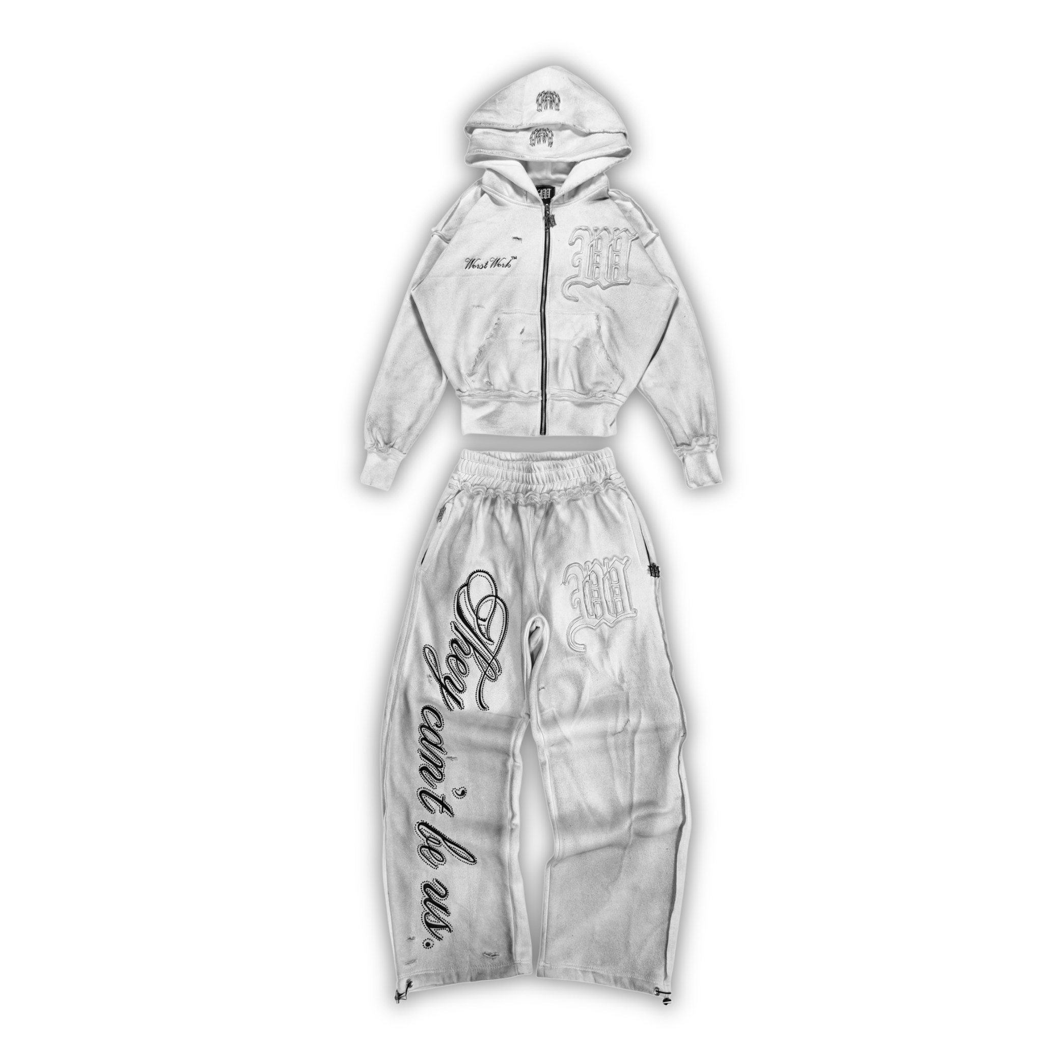 "DIRTY SNOW" CRYSTALIZED SWEATSUIT