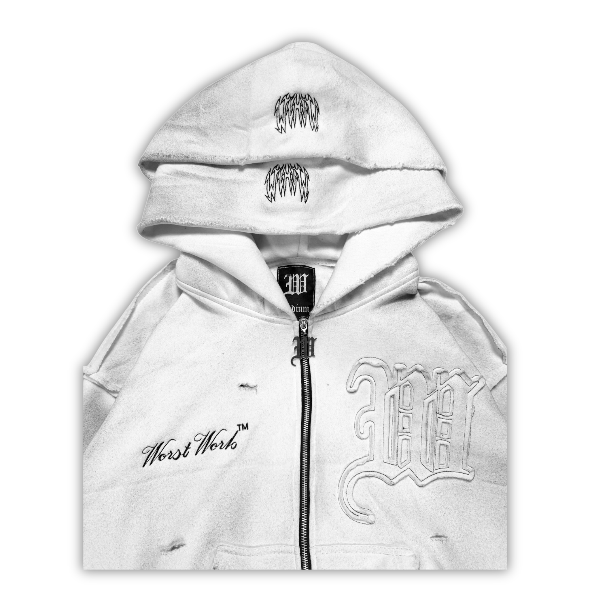 "DIRTY SNOW" CRYSTALIZED HOODIE