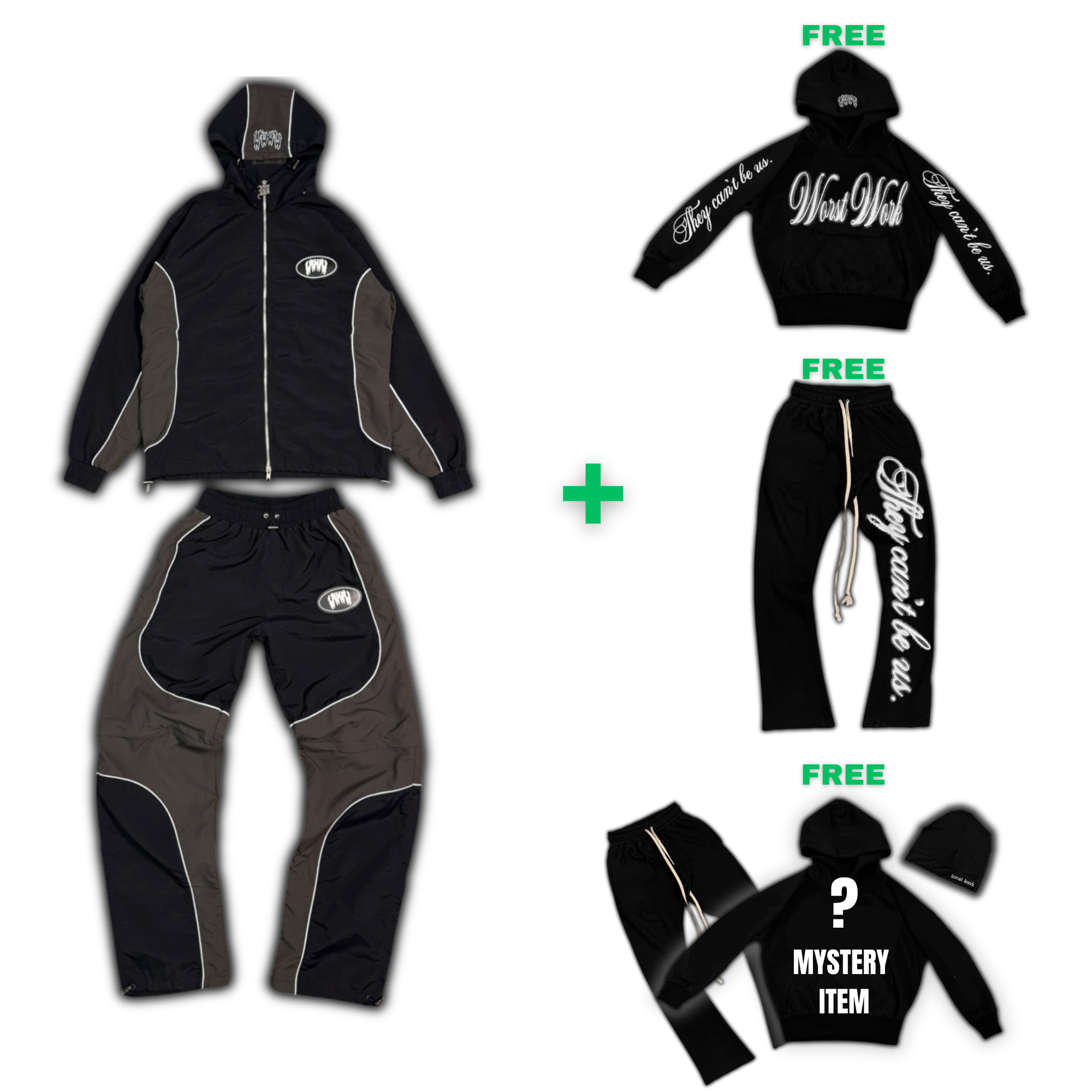 BLACK & GREY 5 IN 1 TRACKSUIT + FREE BUNDLE