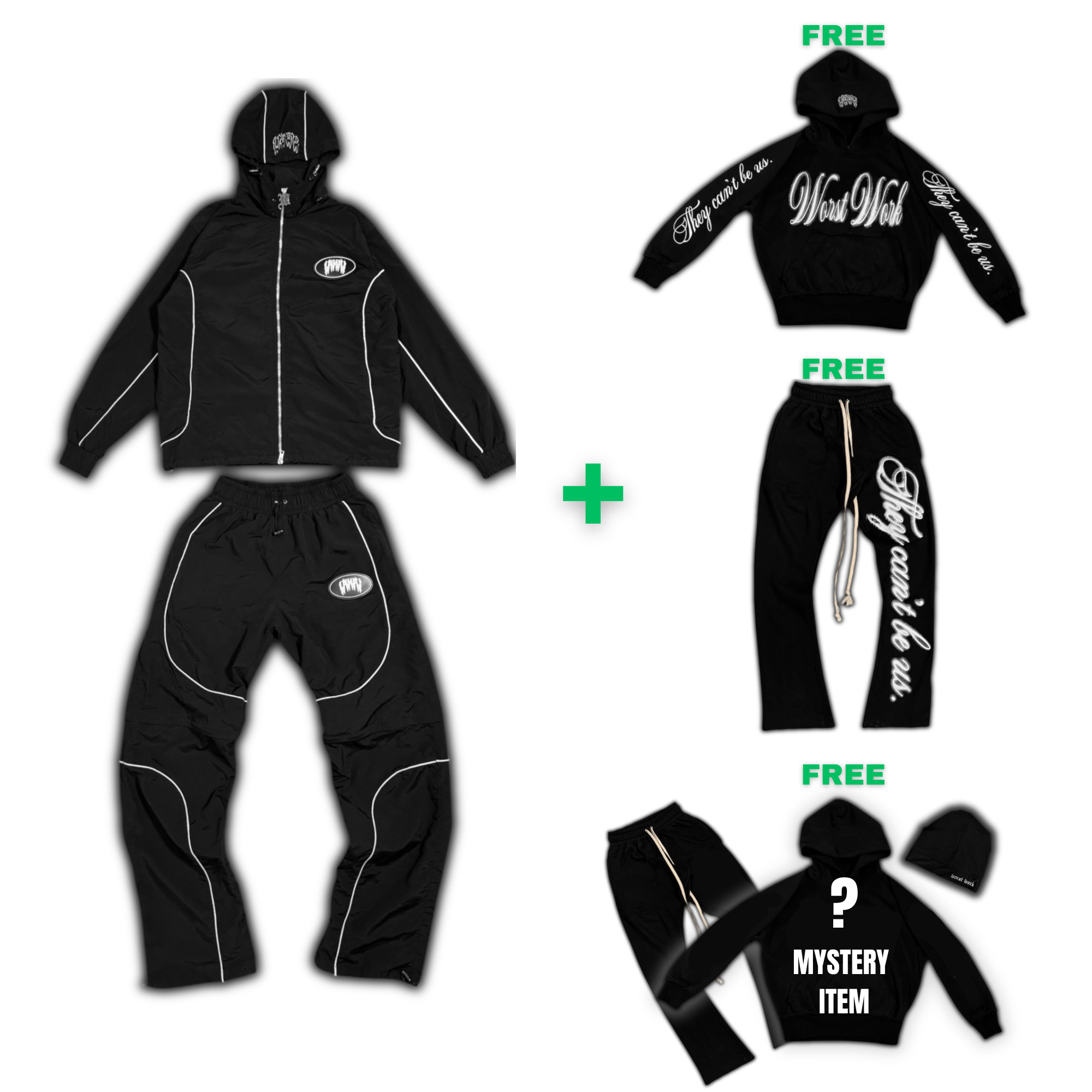 BLACK 5 IN 1 TRACKSUIT + FREE BUNDLE
