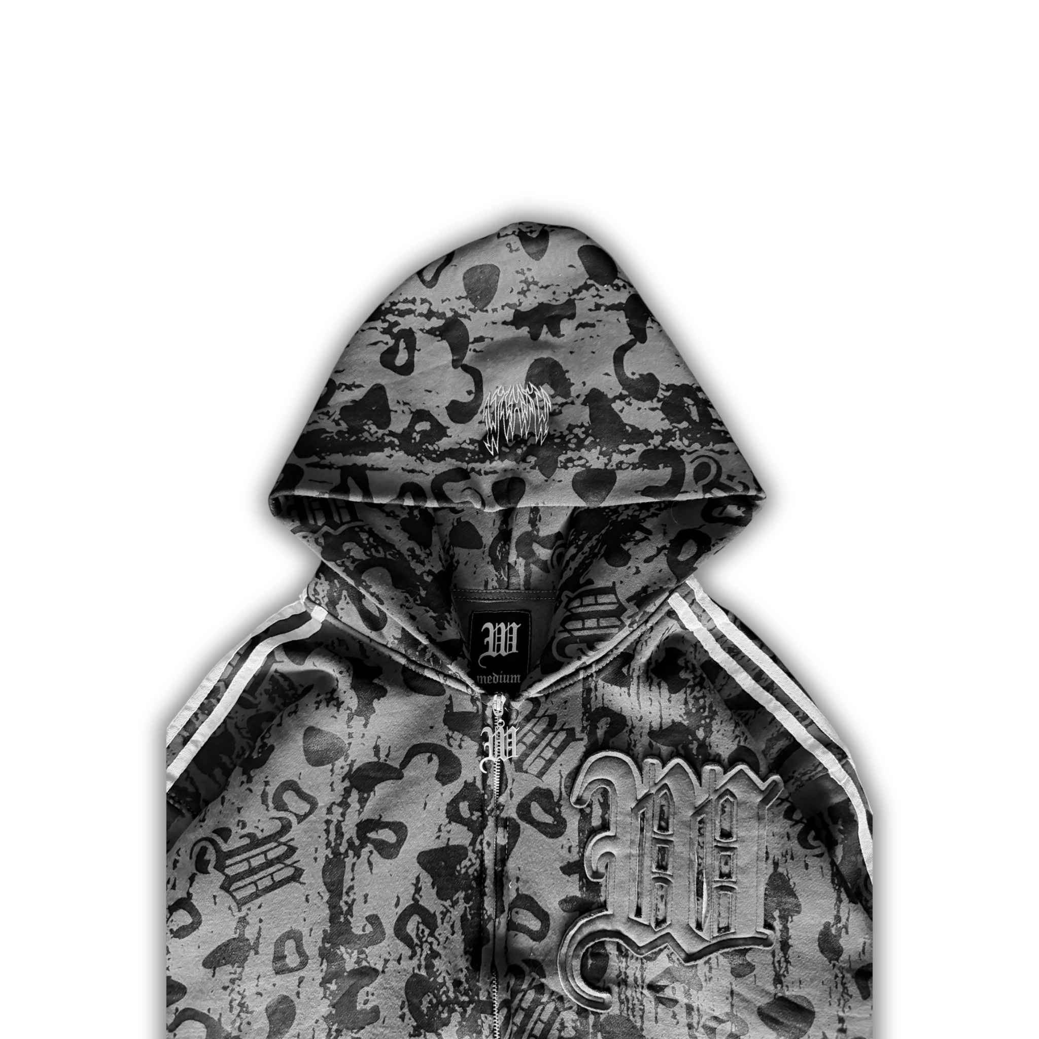 "CEMENT" LEOPARD HOODIE