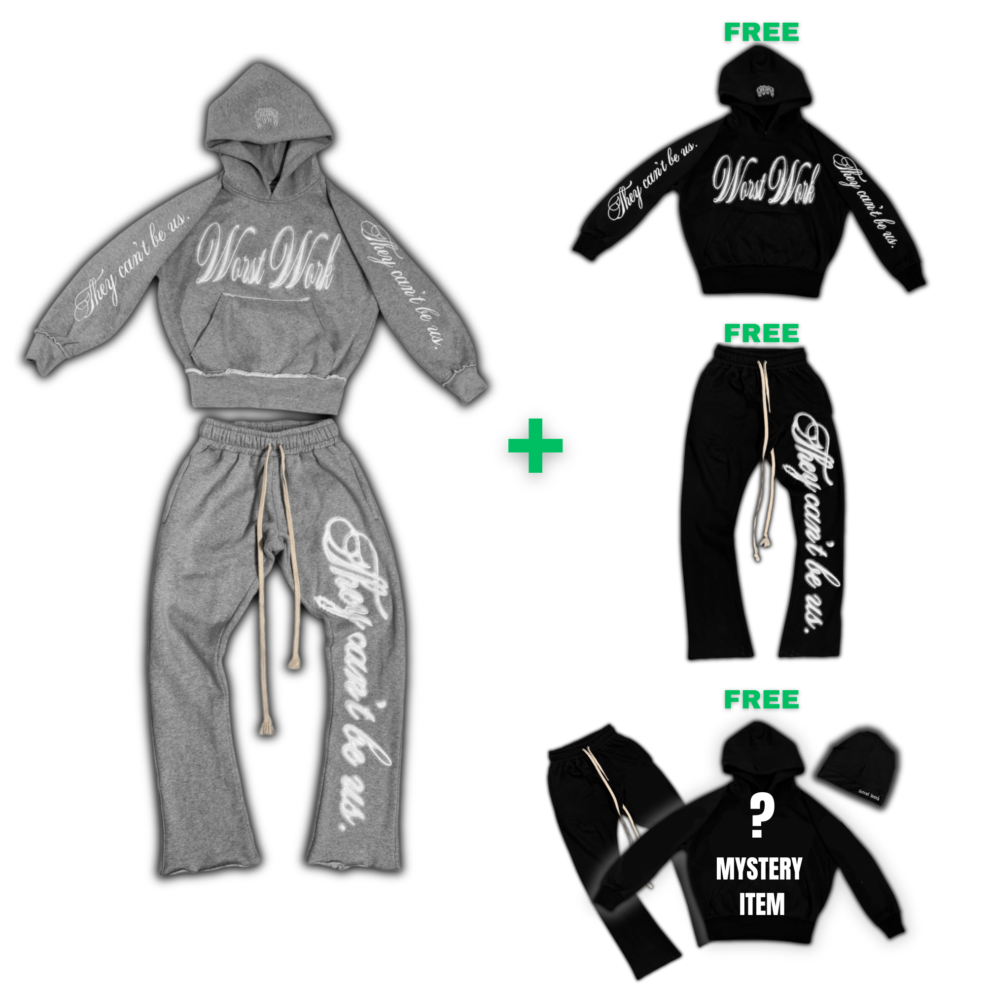 BLUR SWEATSUIT GREY + FREE BUNDLE