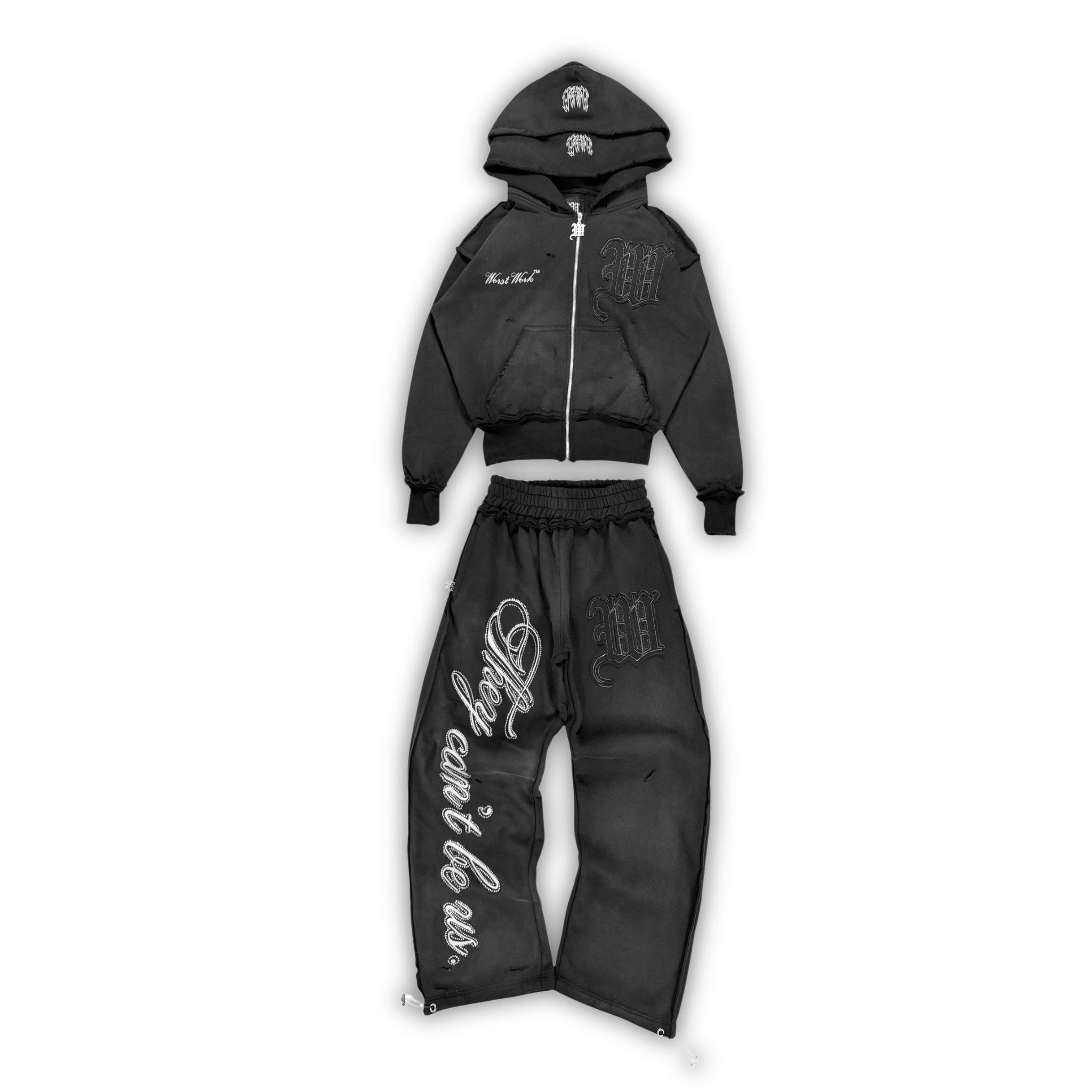 "ASPHALT" CRYSTALIZED SWEATSUIT